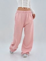 (UNISEX) DOUBLE-LINE STRING WIDE LOOSE-FIT FLEECE TRAINING PANTS - 6 COLOR