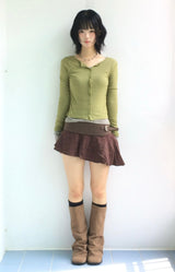 Hazel unbalanced checkered skirt
