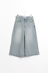 light washing bermuda denim pants