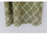 MELON CHECK RIBBON LONG SKIRT