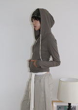 RIB SLIM HOOD ZIP-UP