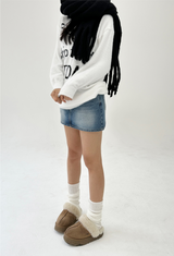ローライズヒップスカートAラインデニムミニスカート IN SHORTS