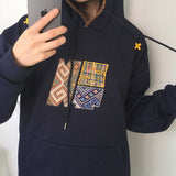 コーヴビンテージパッチワークオーバーフィットフーデッドTシャツ