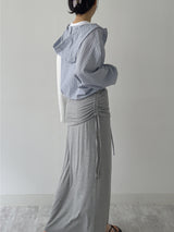 Melon Stripe Hood Shirt