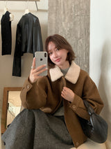 Boa Collar Short Blouson Jacket