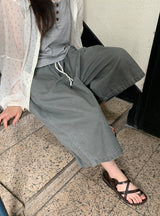 [unisex] マヒルバンディングバミューダコットンパンツ