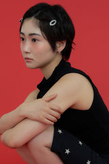 [2SET] metal oval hair pin - silver