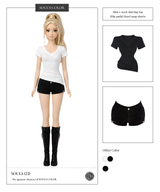 Slim v-neck shirring top (2color)