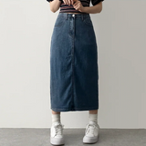  Sundy Charlang Cool Denim Long Skirt [Short & Basic Selection] Lyocell Fabric