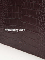 LAZEL CROC フラップトートレザーバッグ / Wani Burgundy