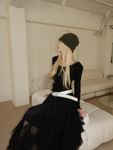 maxi lace skirt