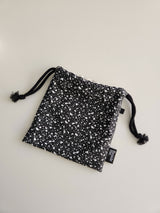 terazzo flat string pouch bag - black M