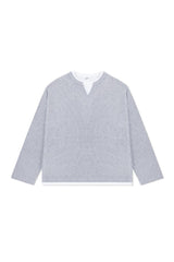Waffle Layered Henley Long Sleeve