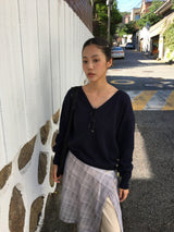 ファインウールエッセンシャルVネックニット(2color)
