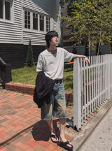 Philip U-neck knit short sleeve T-shirt