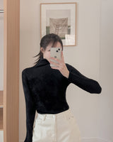 Hairy turtleneck knit