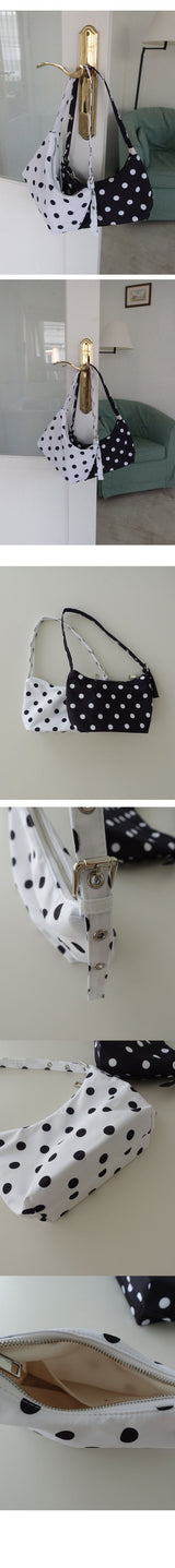 ポルカドット ホーボーバッグ (WHITE, BLACK 2COLORS!)