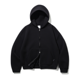 Diver Crop Hood Zipup (Black)