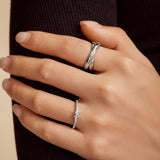 Cross Cubic Zirconia 925 Silver +Rhodium Plating Ring R061-01H