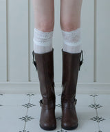 [2PCS 1SET] LACE BLOOM KNEE SOCKS