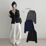 Slim Fit Ribbed Hoodie Zip-up, Daily Slim Hoodie Zip-up (3 colors)