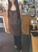 Zelda Dot Frill See-through Sleeveless Layered One Piece