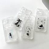 Night - Night Sea Cat Card Storage Phone Case