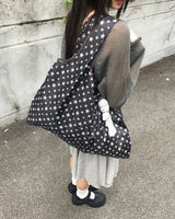 Nien Star Pattern Nylon Big Shoulder Bag