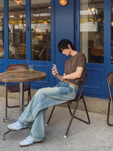 Exing Fading Washing Denim Pants