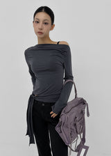 [MADE] Yuyu Strap Asymmetrical Long Sleeve Tee