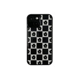 フラワーチェックパターンエポキシバンパーケース (black)