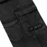 DirtyCoins Casual Baggy Cargo Pants Black Wash
