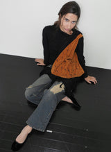 Jeanne Suede Shoulder Bag_Camel