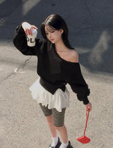 [Bellide made/waist reduction] クローゼット&スリットオフショルダー マンツーマン