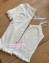 #ウェーブポイントショートスリーブTシャツ＋スリーブレスセット(3color)