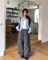 Teak Rivet Pocket Balloon Cotton Pants