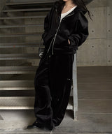 [Unisex] ベルベットミンクフードジップアップ