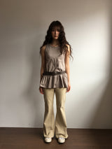 Antique frill sleeveless top (4color)