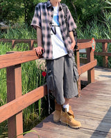 Swallow short-sleeved check shirt