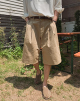 フォーマルヘリンボーンバミューダデニムパンツ