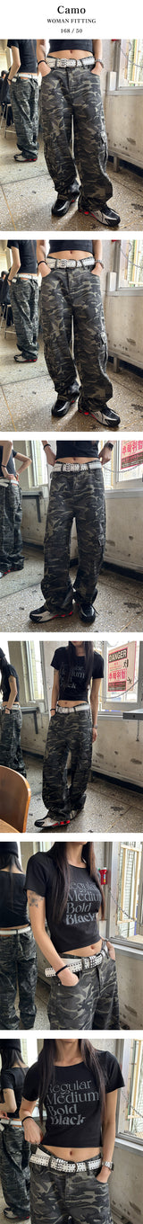 [Unisex] カモフラージュコットンカーゴパンツ