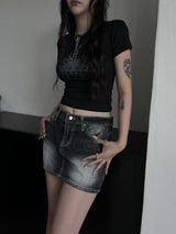 doodle hip crop T (2color)