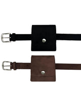 Western coin pocket suede belt (2 colors)