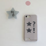 Dot Star Light Gray Card Wallet Glossy Hard Case