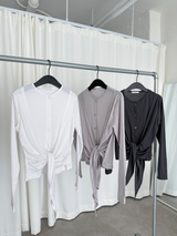 tied button cardigan (3color)