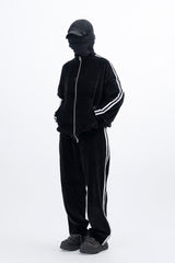 Stua Velour Velvet Set-Up Zip-Up