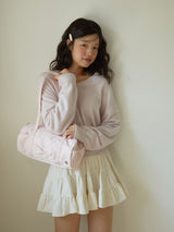 Fluffy ribbon bag_pale pink