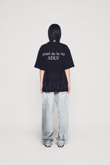 24FW FLOWER EARRINGS GIRL BABY FACE SHORT SLEEVE T-SHIRT (OVERSEAS EXCLUSIVE) BLACK