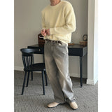 [Unisex] グレーチンウォッシングデニムパンツ