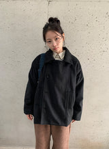 Rimlo Belt Double Button High Neck Coat